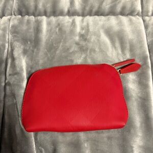Burberry Red Makeup Pouch, Double Zip